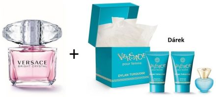 Versace Bright Crystal Merry Christmas Set - Dámská toaletní voda 90ml + Versace Turquoise Mini Set Dárková sada