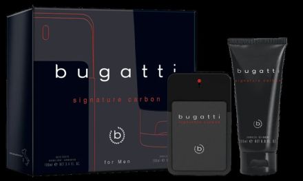 Bugatti Signature Carbon For Men Set - EDT 100 ml + sprchový gel 200 ml Dárková sada