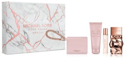 Michael Kors Pour Femme Absolu Vánoční Set - EDP 100 ml + EDP 10 ml + tělové mléko 100 ml + Pouzdro na karty Dárková sada