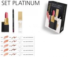 Keenwell Set Platinum - Lesk na rty Star Gloss č.1 + Rtěnka Soft Lipstick č.335 + Tužka na rty č.29 Dárková sada