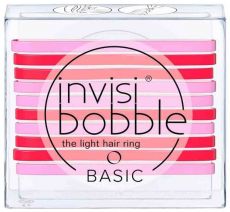 Invisibobble Basic Jelly Twist - Jemné gumičky do vlasů červeno-růžové 10 ks