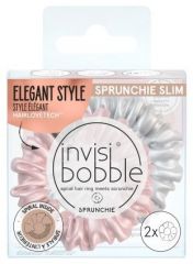 Invisibobble SPRUNCHIE SLIM Bella Chrome - Gumička do vlasů 2 ks