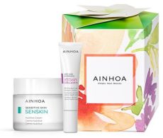 Ainhoa Senskin Set - Hydratační krém pro citlivou pleť 50 ml + krém na okolí očí a rtů Vegan Collagen+ 15 ml Dárková sada