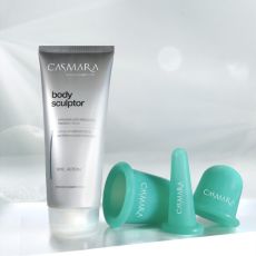 Casmara Body Sculptor Firming Body Kit - Zpevňující tělový krém 200 ml + masážní baňky 3ks Dárková sada