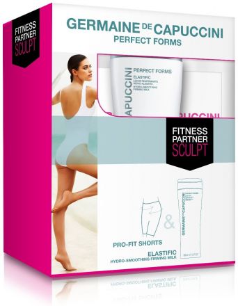 Germaine de Capuccini Perfect Forms Sada Fitness Partner Sculpt - Zpevňující mléko Elastific 200ml + Šortky Pro-Fit (model Sculpt) Dárková sada
