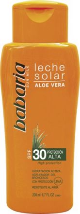 Babaria Sun Leche Solar Sun Milk Aloe Vera - Opalovací mléko s výtažkem Aloe Vera SPF30 200ml + voda Aloe Vera 75ml zdarma