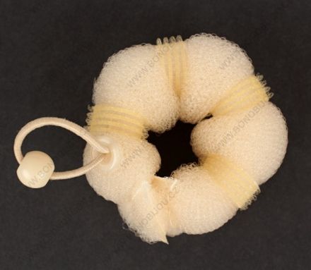 Twister Kobliha - Podložka do drdolů s vestavěnou gumičkou Béžová 8 cm 48310_1