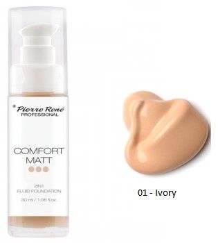 Pierre René Comfort Matt Foundation Professional - Vyrovnávací make-up č. 01 Ivory 30 ml