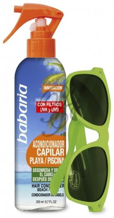 Babaria Hair Conditioner Beach - Dvoufázový kondicionér na vlasy 200ml + sluneční brýle + voda Aloe Vera 75ml zdarma