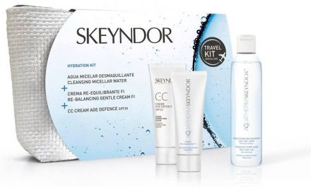 Skeyndor Aquatherm Set I - Odličovací micelární voda 100ml + Jemný vyrovnávací krém FI 20m l + CC krém č.2 20ml + Cestovní taška Dárková sada