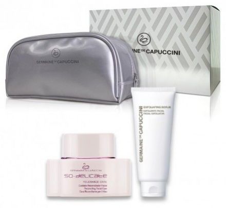 Germaine de Capuccini So Delicate Happy New Year Sada - Krém pro normální pleť 50ml + Peeling 100ml + Neceser Dárková sada