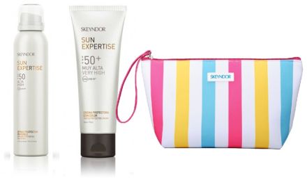 Skeyndor Sun Expertise Summer Set3 - Ochranný opalovací tělový sprej SPF50 200ml + Pleťový tónovaný ochranný krém SPF50 75ml Dárková sada