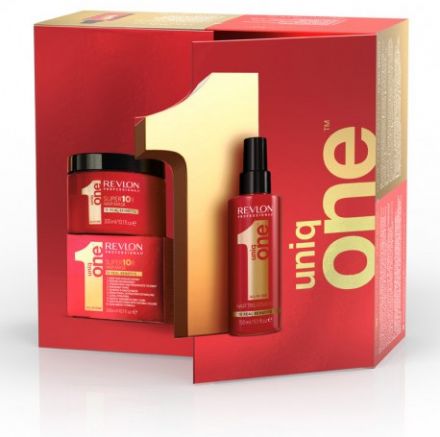 Revlon Uniq One Duo - Neoplachovací maska na vlasy 150 ml + Maska na vlasy Superior 300 ml Dárková sada
