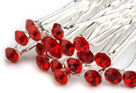 Štrasová vlásenka - kamínek červená 1ks