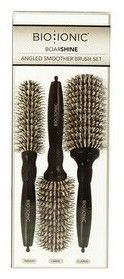 Bio Ionic Boar Shine Smoother Brush Set - Sada přírodních kartáčů z kančích štětin 3ks
