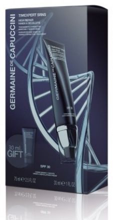 Germaine de Capuccini Timexpert SRNS High Repair Hands a Decolette Set - Reparační krém na ruce a dekolt SPF30 75ml + Krém pro intenzivní obnovu pleti 30ml Dárková sada