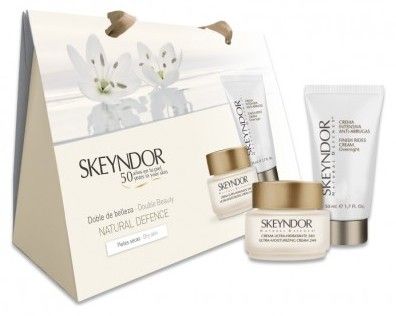 Skeyndor Natural Defence Letní Set - Ultrahydratační krém 50 ml + Intenzivní protivráskový noční krém 50 ml (tuba) + Neceser Dárková sada