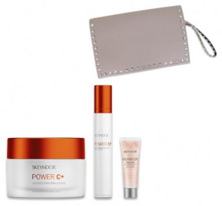 Skeyndor Power C+ suchá pleť Letní sada 2018 - Energizující emulze SPF15 50 ml + Krém na oční okolí 15 ml + Maska My Mask Fruit Jam 8 ml + Neceser Dárková sada