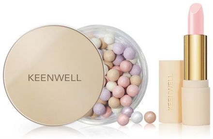 Keenwell Glow Spheres Set10 - Kuličkový pudr 25g + rtěnka 4g Dárková sada