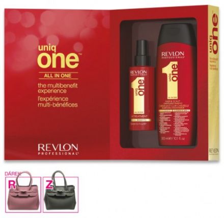 Uniq one Vánoční Sada - Neoplachovací péče 150 ml + šampon 300 ml + kabelka Dárková sada