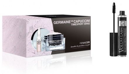 Germaine de Capuccini Timexpert SRNS Renacer - Ultra koncentrovaná noční kůra 10 x 2 ml + Extra výživný krém 60+ 50 ml + řasenka černá 16 ml Dárková sada