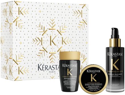 Kérastase Chronologiste Vánoční sada - šampon 80 ml + maska 75 ml + noční sérum 90 ml Dárková sada