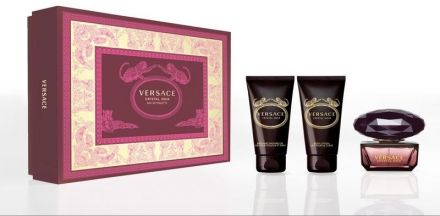 Versace Crystal Noir Sada - EDT 50 ml + tělové mléko 50 ml + sprchový gel 50 ml Dárková sada