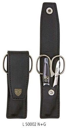 Kellermann Genuine Leather L50002 PN - Luxusní 3-dílná manikúrní sada