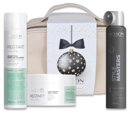 Revlon Professional Restart Volume Vánoční Sada - Šampon 250 ml + maska 200 ml + lak na vlasy 200 ml Dárková sada
