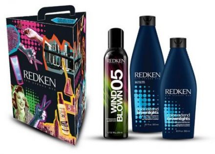 Redken Color Extend Brownlights Set - Šampon 300 ml + kondicionér 250 ml + tužící sprej 250 ml Dárková sada