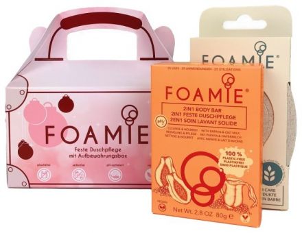 Foamie Be My Travel Buddy Xmas - Tuhá sprchová péče 80 g + krabička Dárková sada