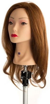 Labor Pro Cvičná hlava - 100% pravých vlasů Tmavá blond 40cm Vyšší hustota