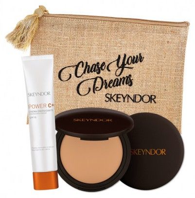 Skeyndor Sun Expertise Sada III - Kompaktní make-uz č. 02 9 gr + emulze power C+ 15 ml Dárková sada