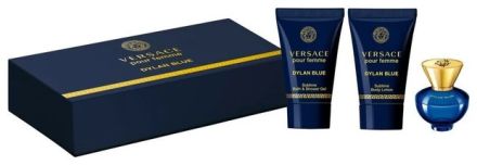 Versace Pour Femme Dylan Blue Mini Set - Sprchový gel 25 ml + EDP 5 ml + Tělové mléko 25 ml Dárková sada