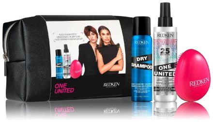 Redken One United Vánoční Sada - Vlasový sprej 150 ml + suchý šampon 150 ml + kartáč na vlasy Redken Dárková sada