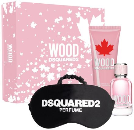 Dsquared2 Wood Pour Femme Set - EDT 50 ml + sprchový gel 100 ml + maska na spaní Dárková sada