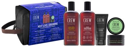 American Crew Next Level Grooming Set - 2 x krém forming 85 g + šampon 250 ml + kondicionér 250 ml + gel na holení 50 ml Dárková sada