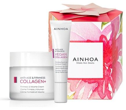 Ainhoa Vegan Collagen+ Volume Set - Krém pro pevnost a objem pleti 50 ml + krém na oční okolí 15 ml Dárková sada