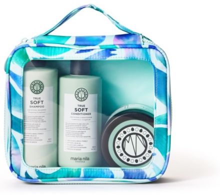 Maria Nila True Soft Beauty Bag SS23 - Šampon 350 ml + kondicionér 300 ml + maska 250 ml Dárková sada