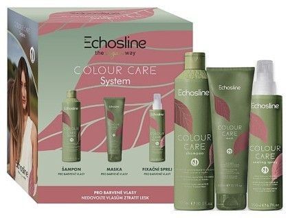 Echosline Colour Care System Sada - Šampon 300 ml + maska 300 ml + fixační sprej 200 ml Dárková sada