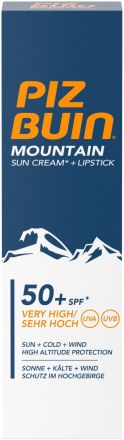 Piz Buin Mountain Cream & Stick SPF 50+ - Hydratující krém a balzám na rty v jednom 20 ml
