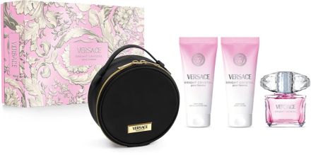 Versace Bright Crystal Set - EDT 90 ml + tělové mléko 100 ml + sprchový gel 100 ml + kosmetická kabelka Dárková sada