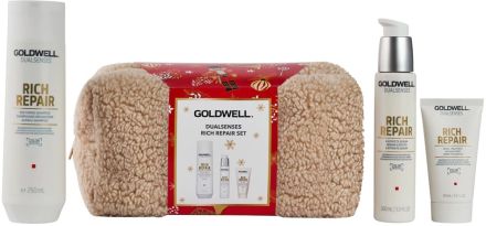 Goldwell Dualsenses Rich Repair Cristmas Set - Šampon 250 ml + sérum 100 ml + maska 50 ml Dárková sada