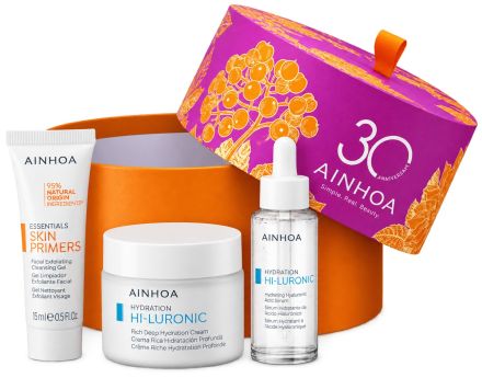 Ainhoa Hi-luronic Vánoční Set - Krém 50 ml + sérum 50 ml + peelingový gel 15 ml Dárková sada