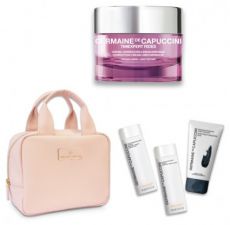 Germaine de Capuccini Timexpert Rides Rose Nude Set - Regenerační krém s jemnou texturou 50ml + Odličovač make-upu 125 ml + Pleťová voda 125ml + Custom maska 50ml + Růžový neceser Dárková sada