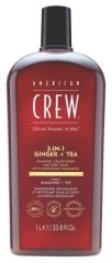 American Crew 3-in-1 Ginger+Tea - Šampon, kondicionér a tělový gel 3 v1 1000 ml