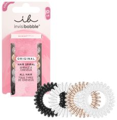 Invisibobble Original Clear Black Metallic - Gumičky do vlasů 8 ks