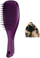 Tangle Teezer Midnight Glamour Set - TT Kartáč na vlasy Vínový + skřipec do vlasů Dárková sada