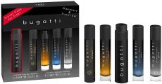 Bugatti Dynamic Move Travel & Discovery Set - Dynamic Move Intense 15 ml + Dynamic Move Amber 15 ml + Dynamic Move Blue 15 ml + Dynamic Move Black 15 ml + Cestovní pouzdro Dárková sada