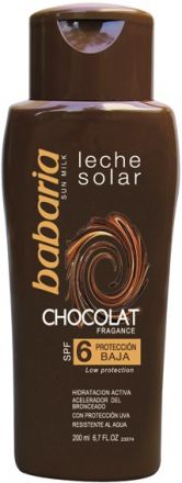 Babaria Sun Leche Solar Sun Milk Chocolat - Mléko na opalování s čokoládovým aroma SPF6 200ml + Mléko po opalování Aloe Vera 150ml zdarma